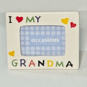VTG I Love My Grandma Ceramic Picture Frame Holds 2.5” X 3.5” Small Mini Frame